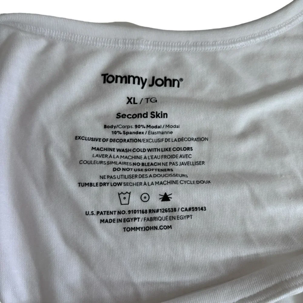 Tommy John Womens Second Skin White Tank Top Loose Fit Sz XL